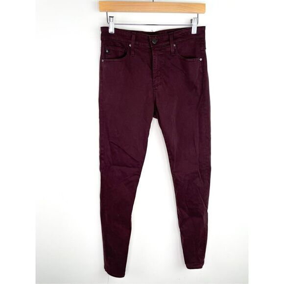 AG Adriano Goldschmied Farrah High Rise Skinny Ankle Jean in Burgundy Size 27 - Picture 2 of 14